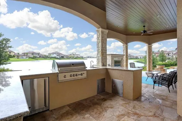 a view of a swimming pool and outdoor space
