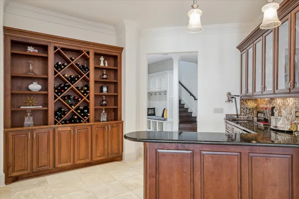 a kitchen with stainless steel appliances a cabinets and a counter top space