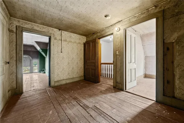 a view of a livingroom with a staircase