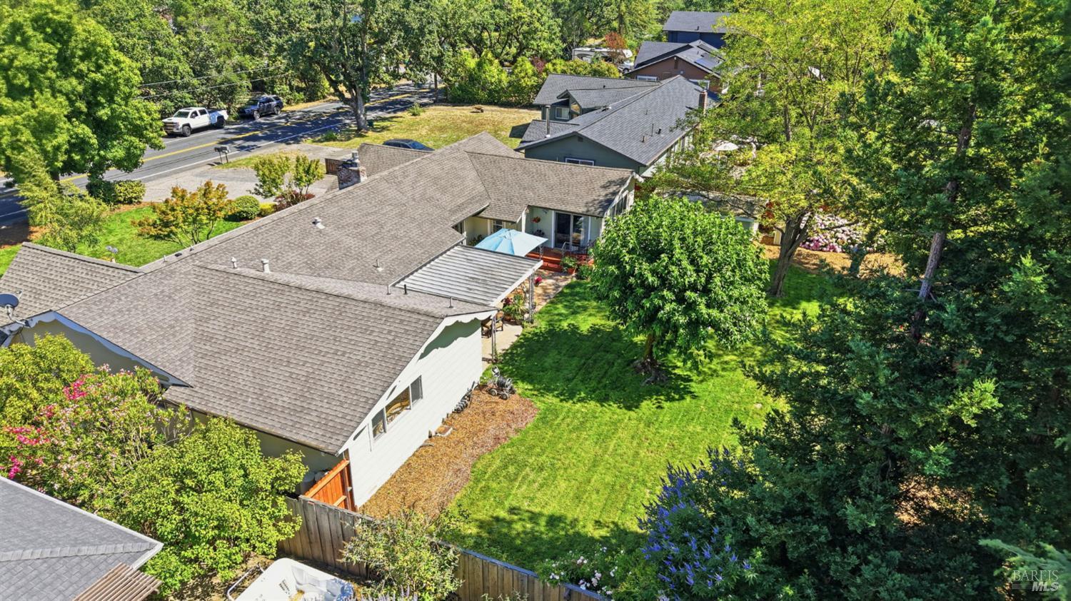 373 Piezzi Road Santa Rosa, CA 95401 - Photo 47 of 55 an aerial view of residential house with outdoor space and swimming pool