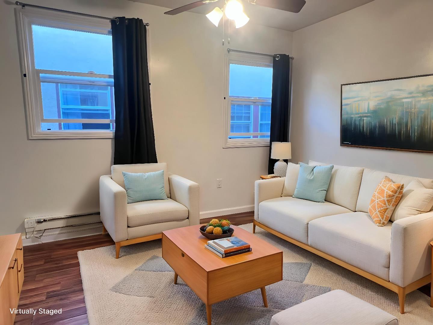 1627 Fairview Street, Unit B Berkeley, CA 94703 - Photo 1 of 1 a living room with furniture a rug and a window