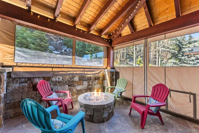 a outdoor living space with furniture and outdoor view