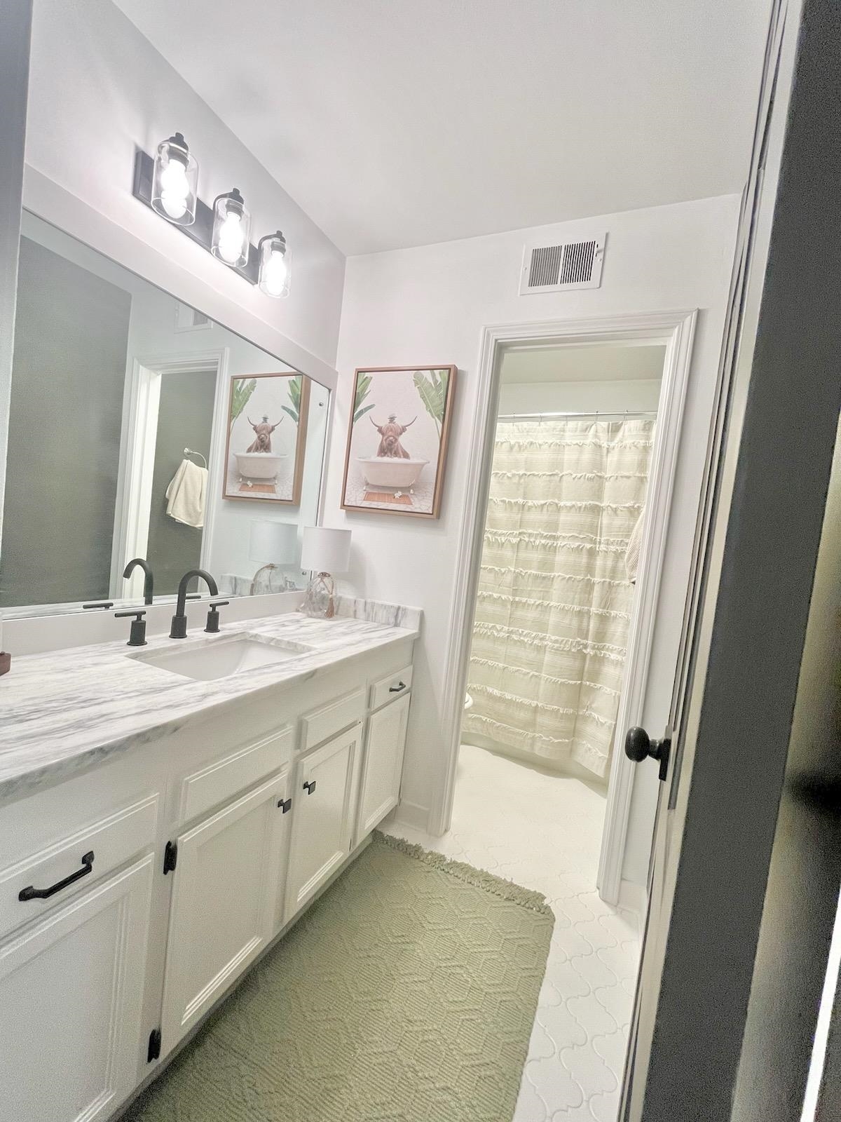 2138 Sonning Drive Germantown, TN 38138 - Photo 26 of 40 a bathroom with a sink a mirror a vanity and a shower