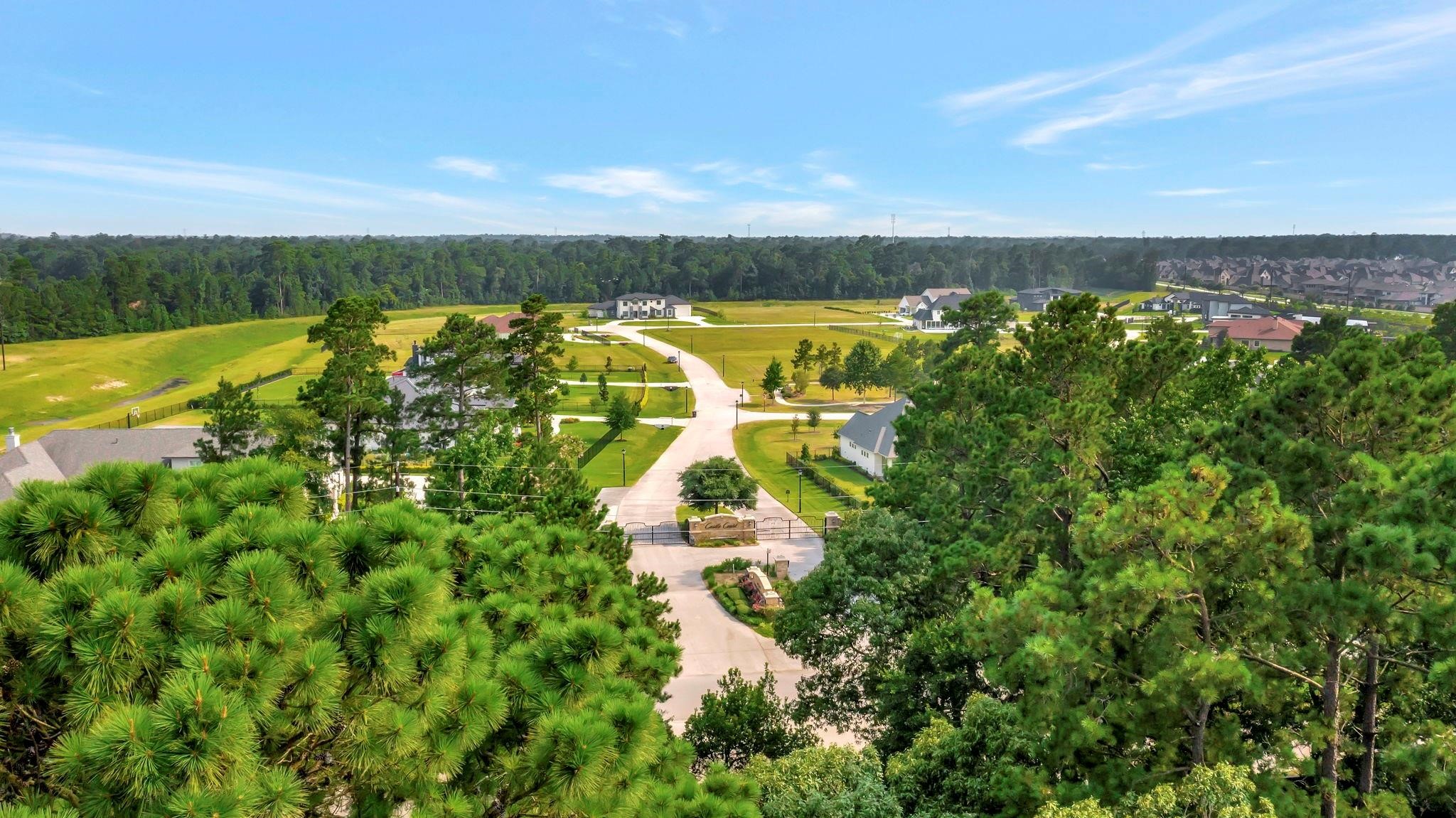 4028 Blenheim Terrace Lane Spring, TX 77386 - Photo 3 of 7 an aerial view of a house with a garden and lake view