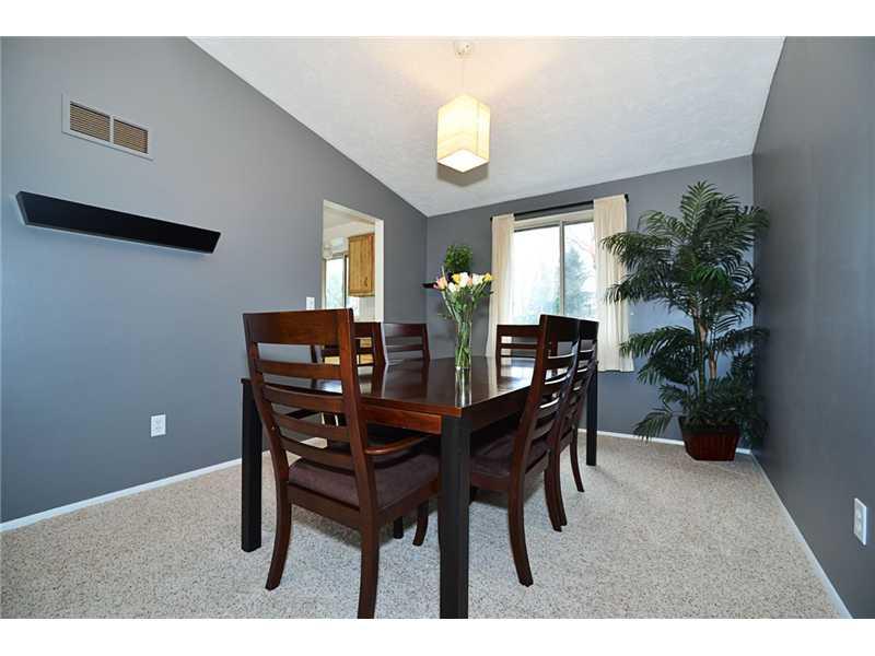 135 Raccoon Way Gibsonia, PA 15044 - Photo 4 of 15 Dining Room. Modern looking dining room with cathedral ceiling, newer carpet and updated lighting fixture. Furniture could be included.