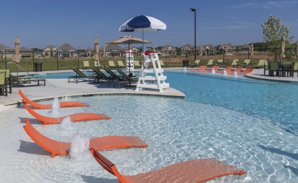 5423 Rosser Ruby Way Brookshire, TX 77423 - Photo 19 of 20 a view of a swimming pool with a lounge chairs