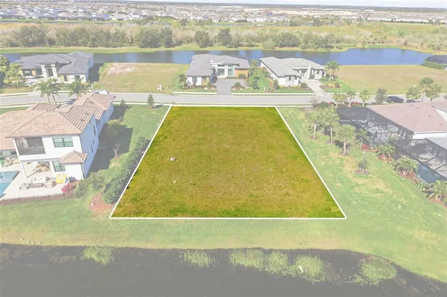 a view of a swimming pool with a lake view