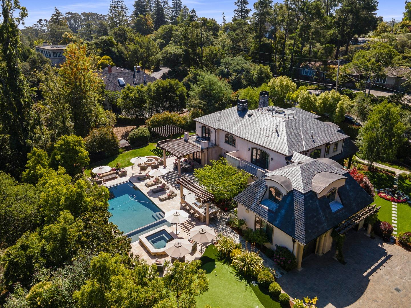 910 Link Road Hillsborough, CA 94010 - Photo 36 of 37 an aerial view of a house with a garden