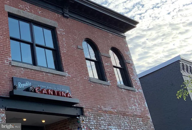 a front view of a building