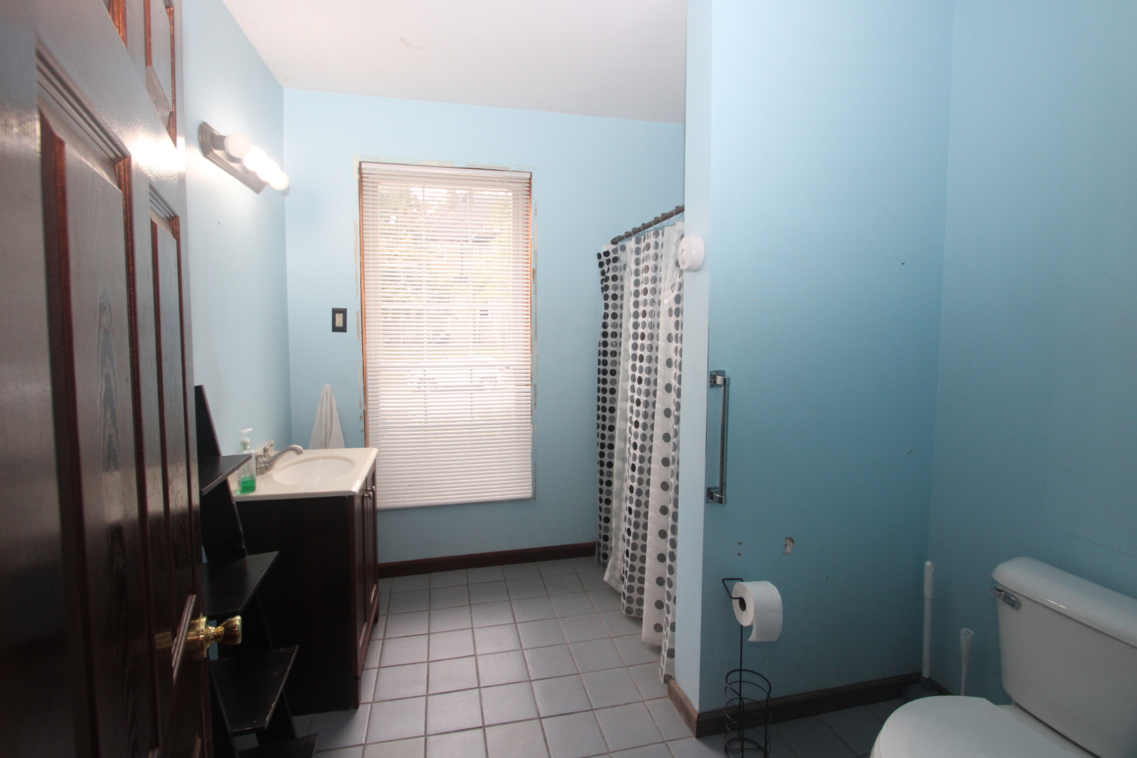 620 Oneida Street Joliet, IL 60435 - Photo 15 of 28 a bathroom with a sink a toilet a mirror and shower