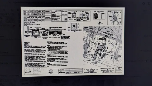 a swimming pool view with a backyard space