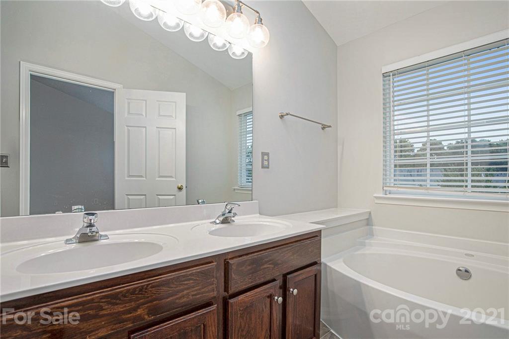 9230 Washam Potts Road Cornelius, NC 28031 - Photo 23 of 31 a bathroom with a sink a large mirror and a bathtub