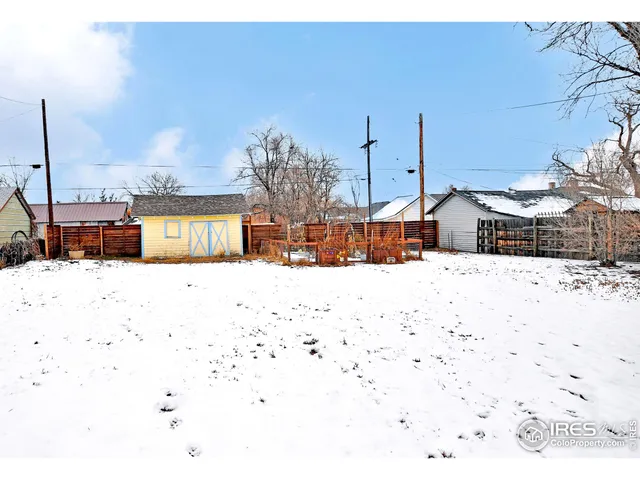 a view of a terrace with snow