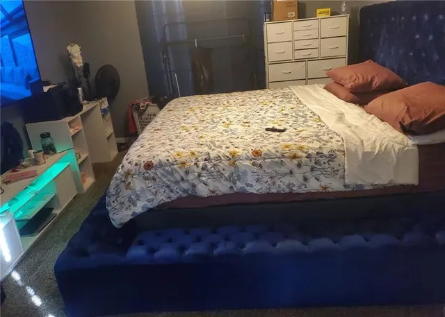 a bathroom with a bathtub and shower curtain