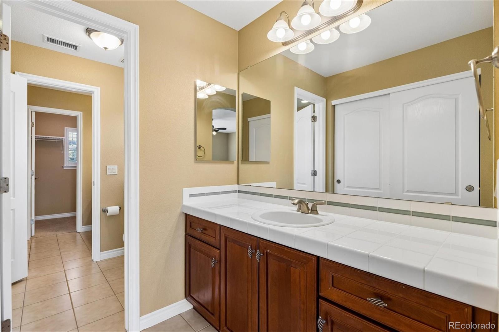 11025 Grayledge Circle Highlands Ranch, CO 80130 - Photo 25 of 46 a bathroom with a sink a vanity and a mirror