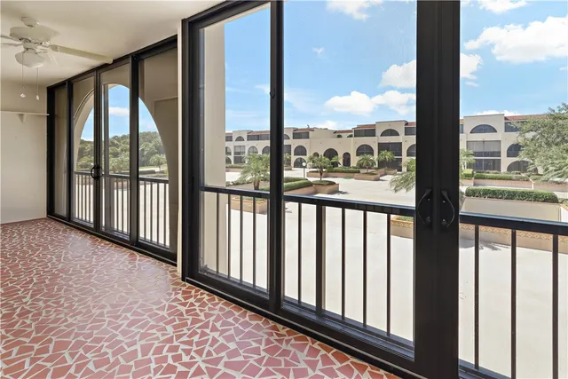 a view of a city from a balcony