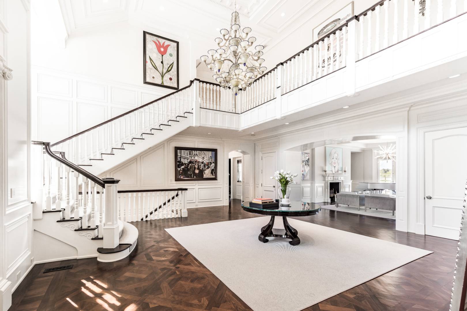 612 Halsey Lane Bridgehampton, NY 11932 - Photo 6 of 31 a living room with furniture and a chandelier