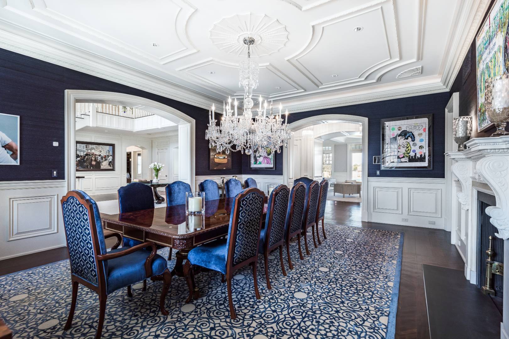 612 Halsey Lane Bridgehampton, NY 11932 - Photo 10 of 31 a view of a dining room with furniture and a chandelier