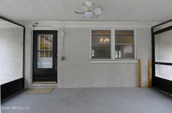 a view of front door of house