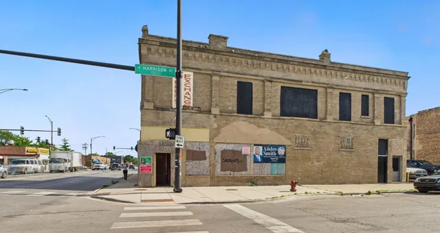 a front view of a building