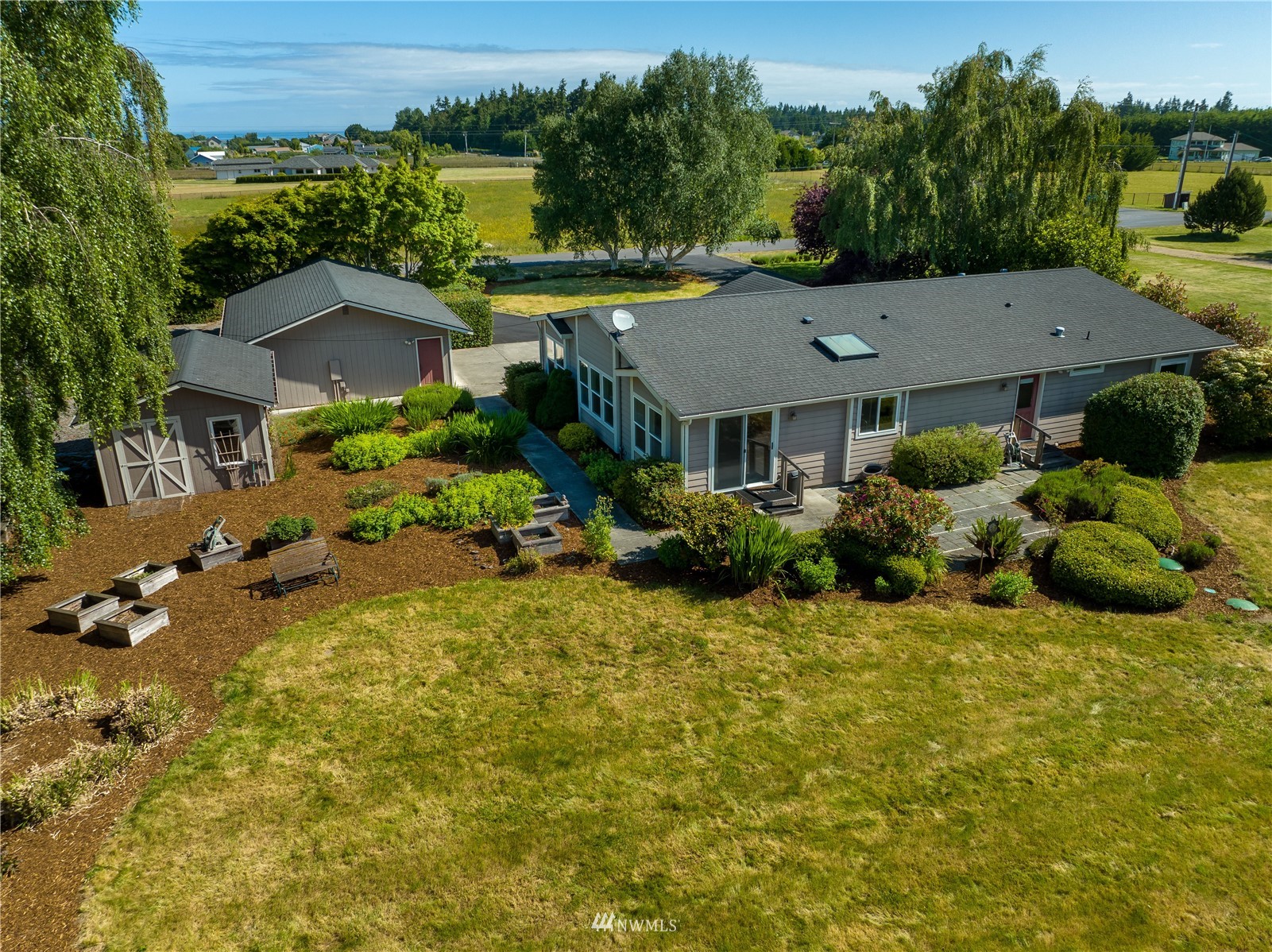 2192 Finn Hall Road Port Angeles, WA 98362 - Photo 30 of 40 an aerial view of a house with yard and green space
