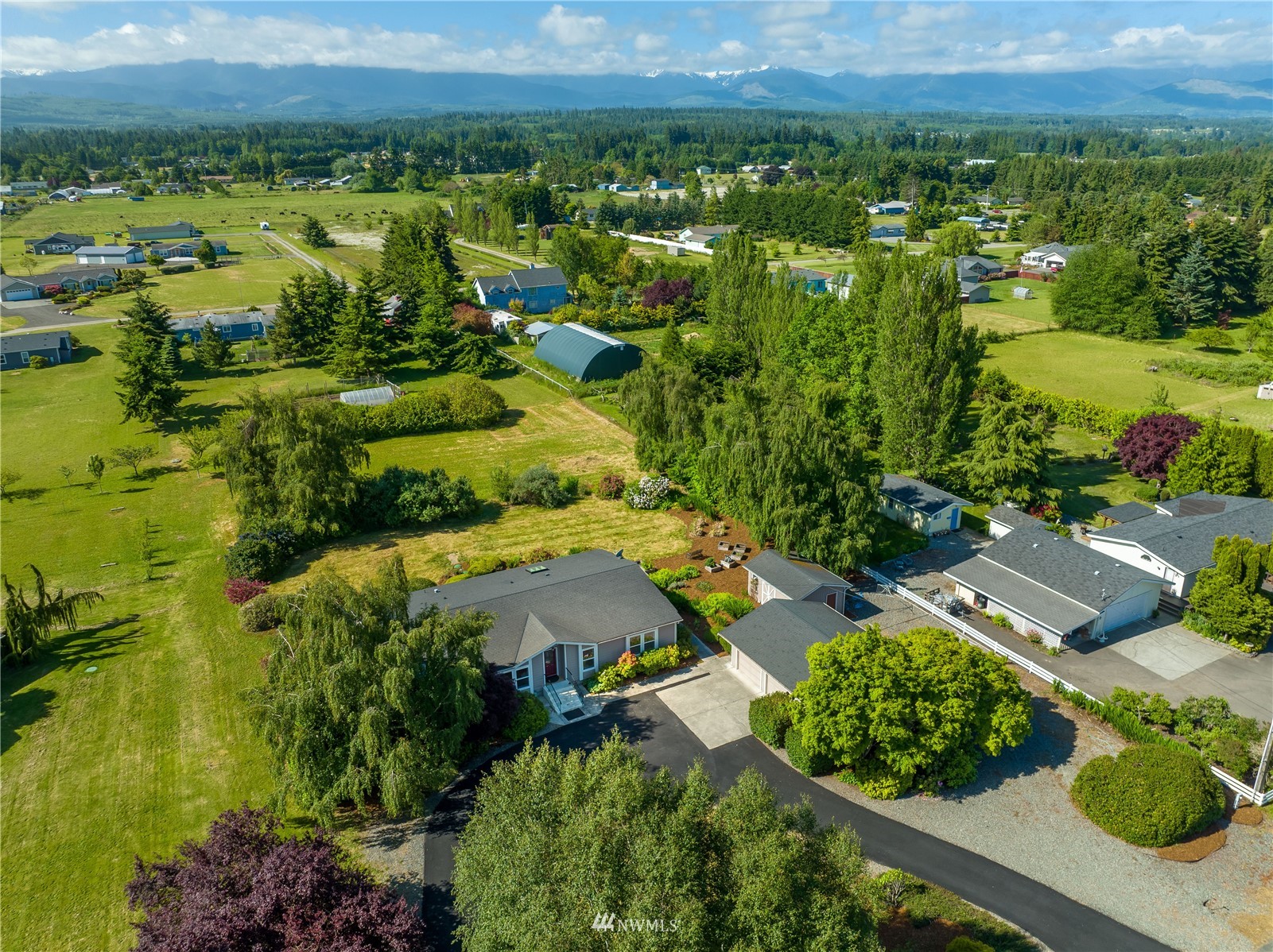 2192 Finn Hall Road Port Angeles, WA 98362 - Photo 38 of 40 an aerial view of residential houses with outdoor space and trees