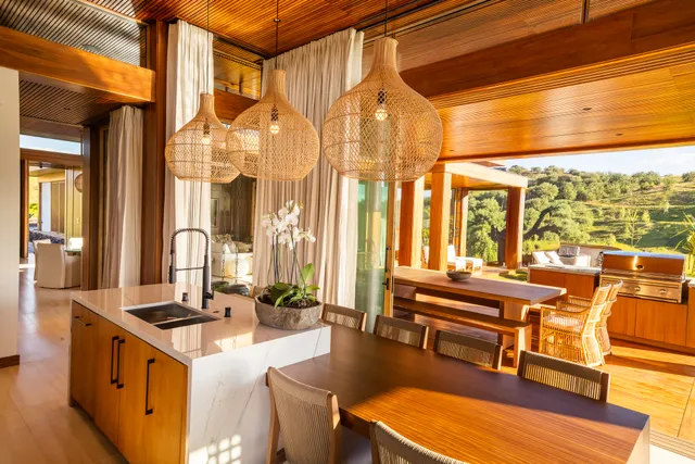 a large living room with a large window