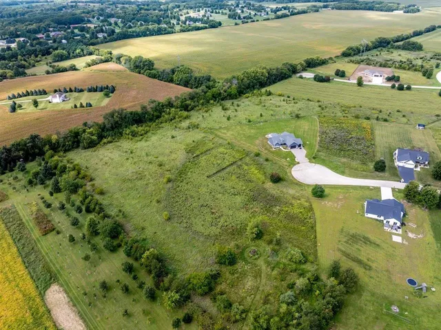 a view of a lake with a houses