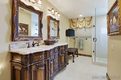 a bathroom with a shower