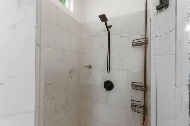 a bathroom with a shower