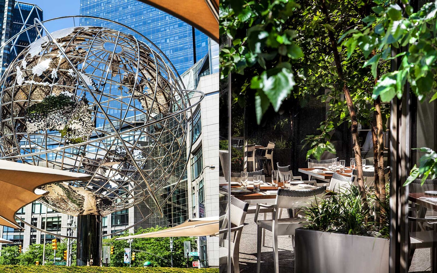 1 Central Park West, Unit 38C Manhattan, NY 10023 - Photo 19 of 24 a view of a patio with table and chairs and potted plants