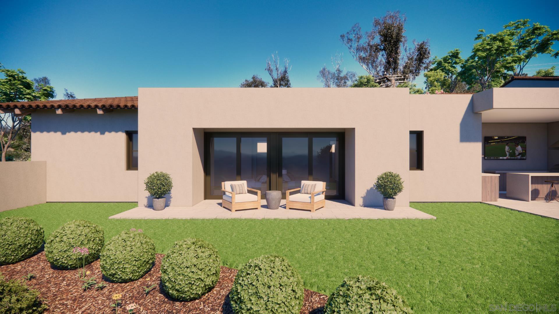 16256 Via Del Alba Rancho Santa Fe, CA 92067 - Photo 16 of 64 a view of a house with backyard sitting area and garden