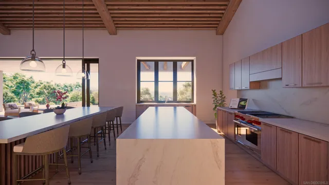 a bedroom with a bed and a fireplace next to a window