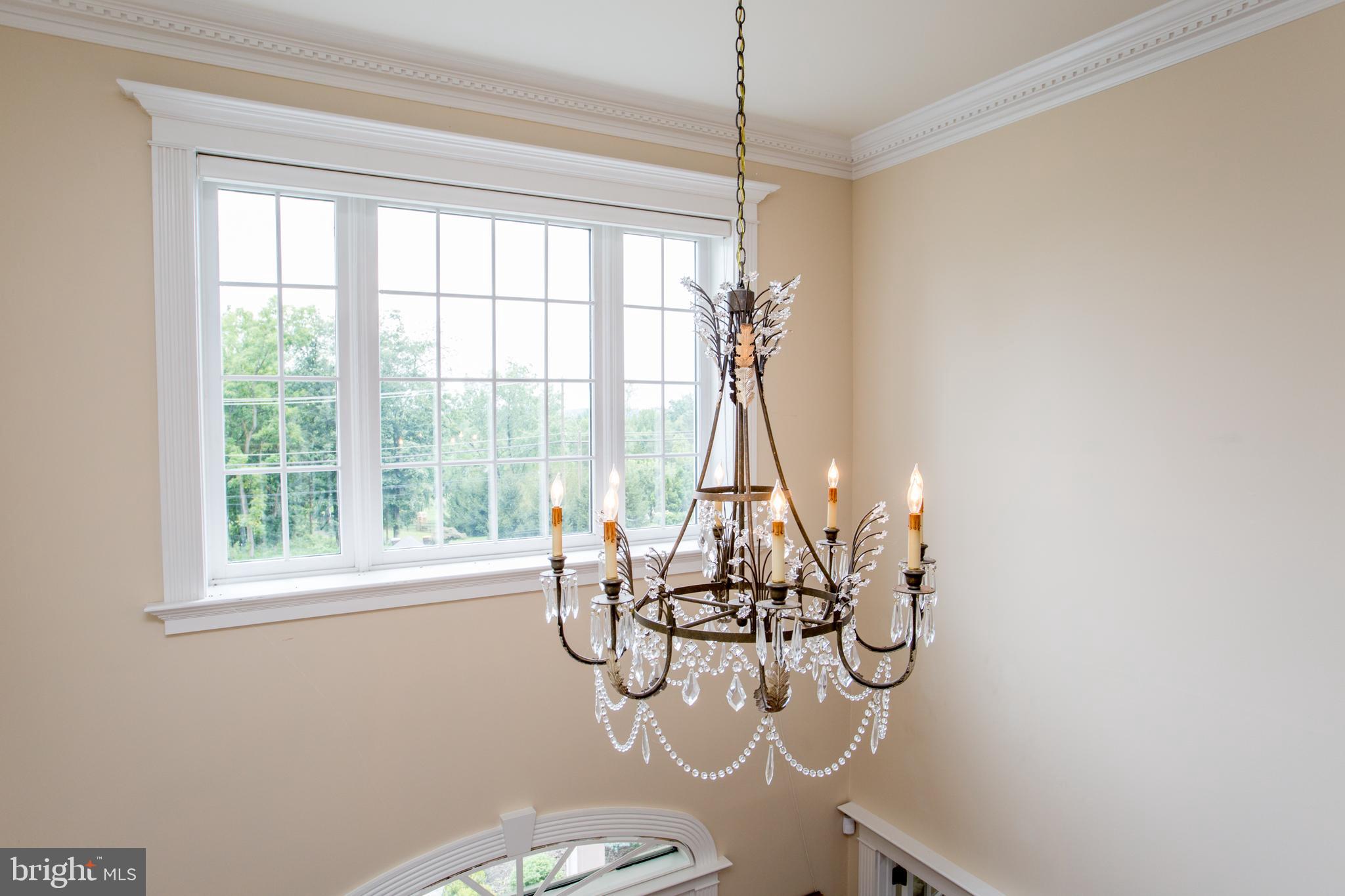 5584 Lower Mountain Road New Hope, PA 18938 - Photo 26 of 58 Foyer chandelier & window w/shade