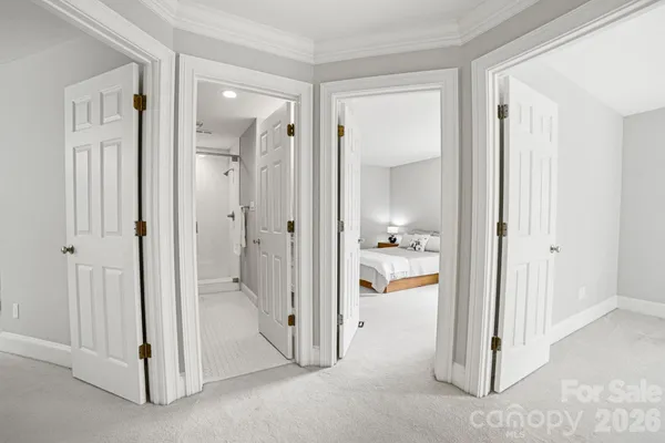 a view of a bathroom with a bathroom