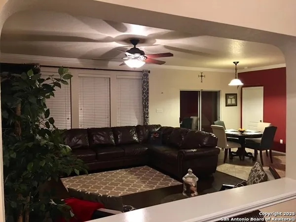 a living room with furniture