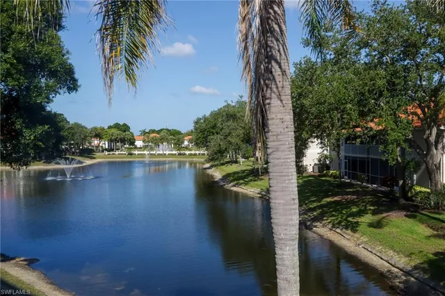 a view of a lake with houses