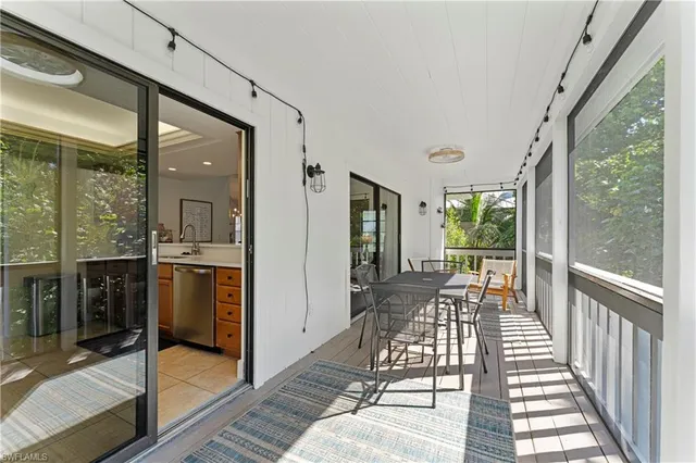 a table room with a chandelier