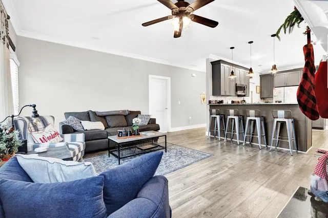 a living room with furniture