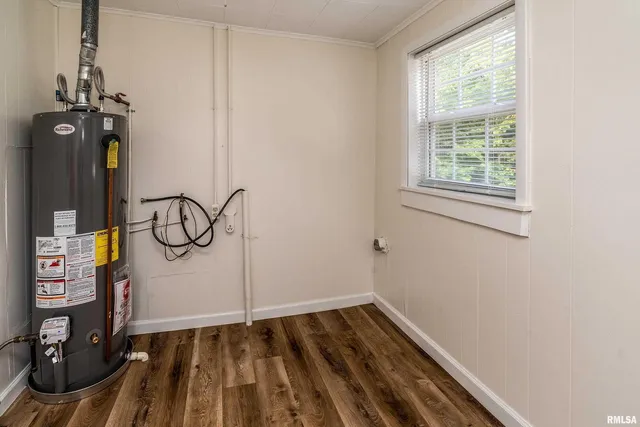 a view of a room with rack on the wall