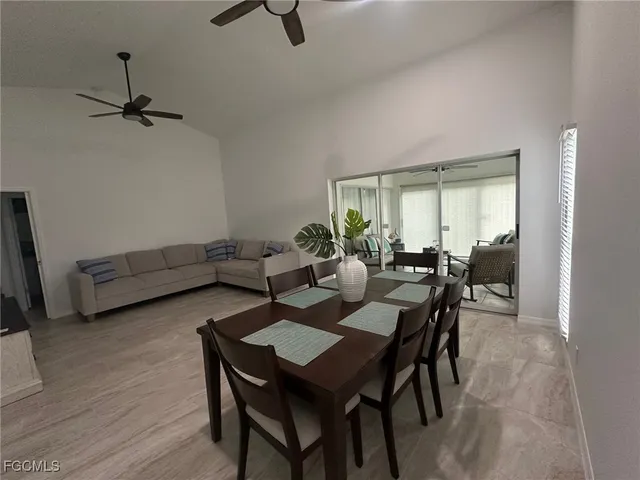 a view of a livingroom and dining room