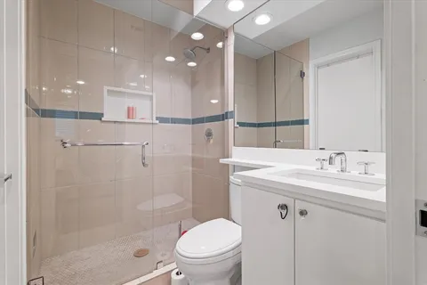 a bedroom with a bed and furniture