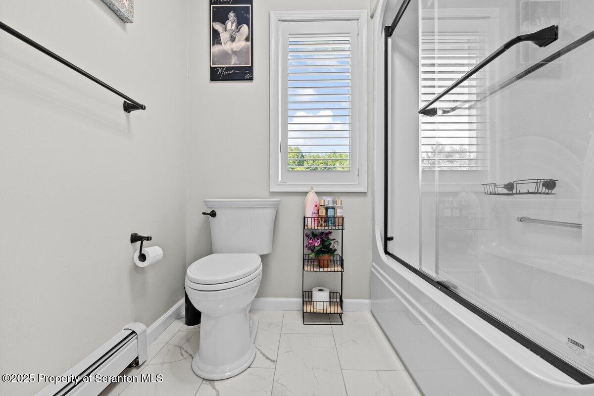 28 Ridgeview Drive Scranton, PA 18504 - Photo 40 of 55 a bathroom with a toilet and a shower