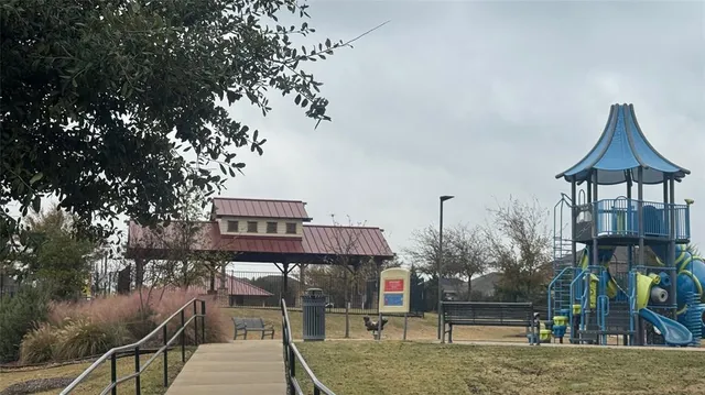 a view of a park with trees