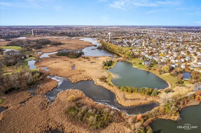 a view of a lake from a yard