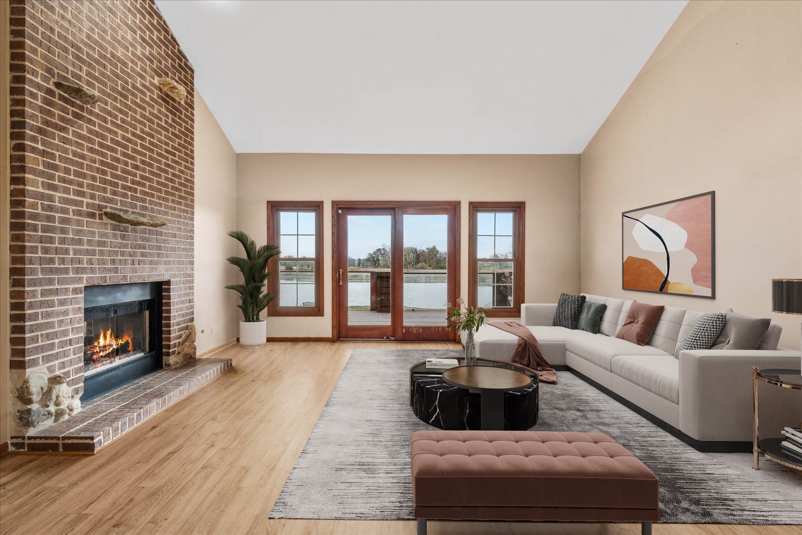 675 White Pine Circle Lake In The Hills, IL 60156 - Photo 5 of 41 a living room with furniture and a fireplace