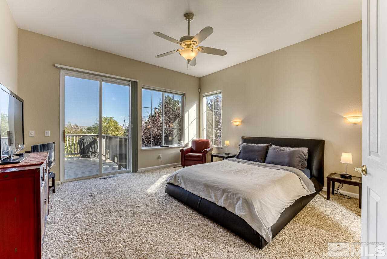 3755 Bridge Creek Court Reno, NV 89519 - Photo 19 of 40 a spacious bedroom with a bed and a large window