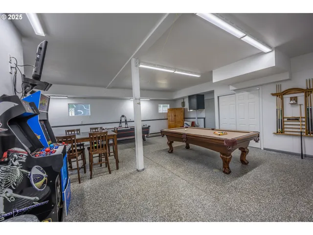 a room with furniture and a table