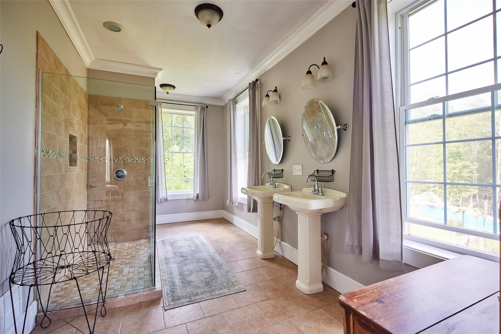 382 Benton Hollow Road Neversink, NY 12765 - Photo 31 of 50 a spacious bathroom with a sink mirror and a shower