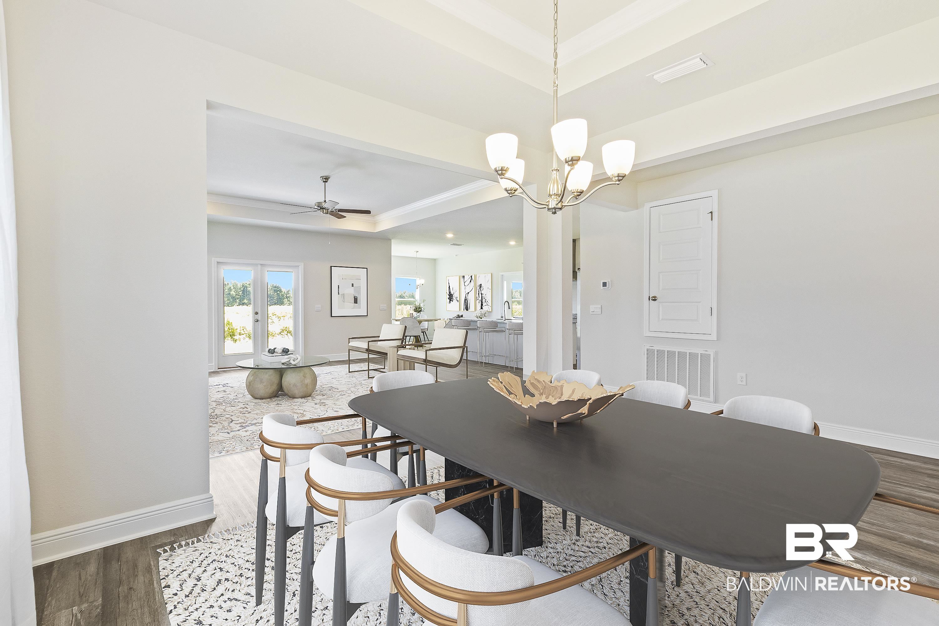 11303 Genuine Risk Circle Daphne, AL 36526 - Photo 16 of 100 Digitally staged dining room with gathering area and kitchen in background